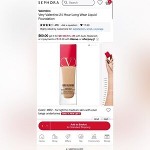 VERY VALENTINO SUNSCREEN SPF26 FOUNDATION  -MR 2 LIGHT TO MEDIUM SKIN-NEW IN BOX